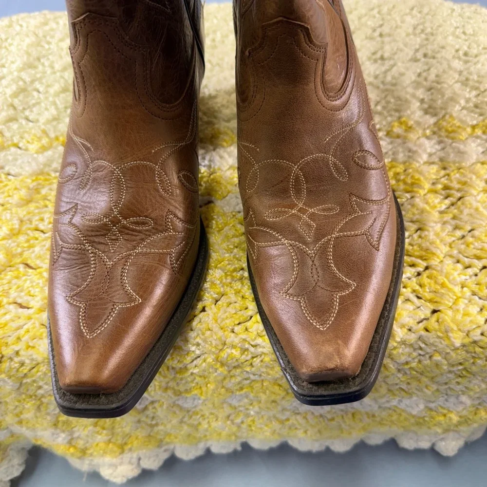 Ariat Womens Heritage D Toe Stretch Fit Dark Tan Leather Western Boots 10038313 - Picture 12 of 16